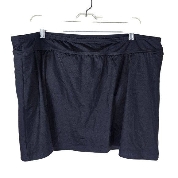 Lands End Womens Black Swim Skirt Skort 20W Nylon Spandex Blend Poolside Beach - Picture 1 of 7